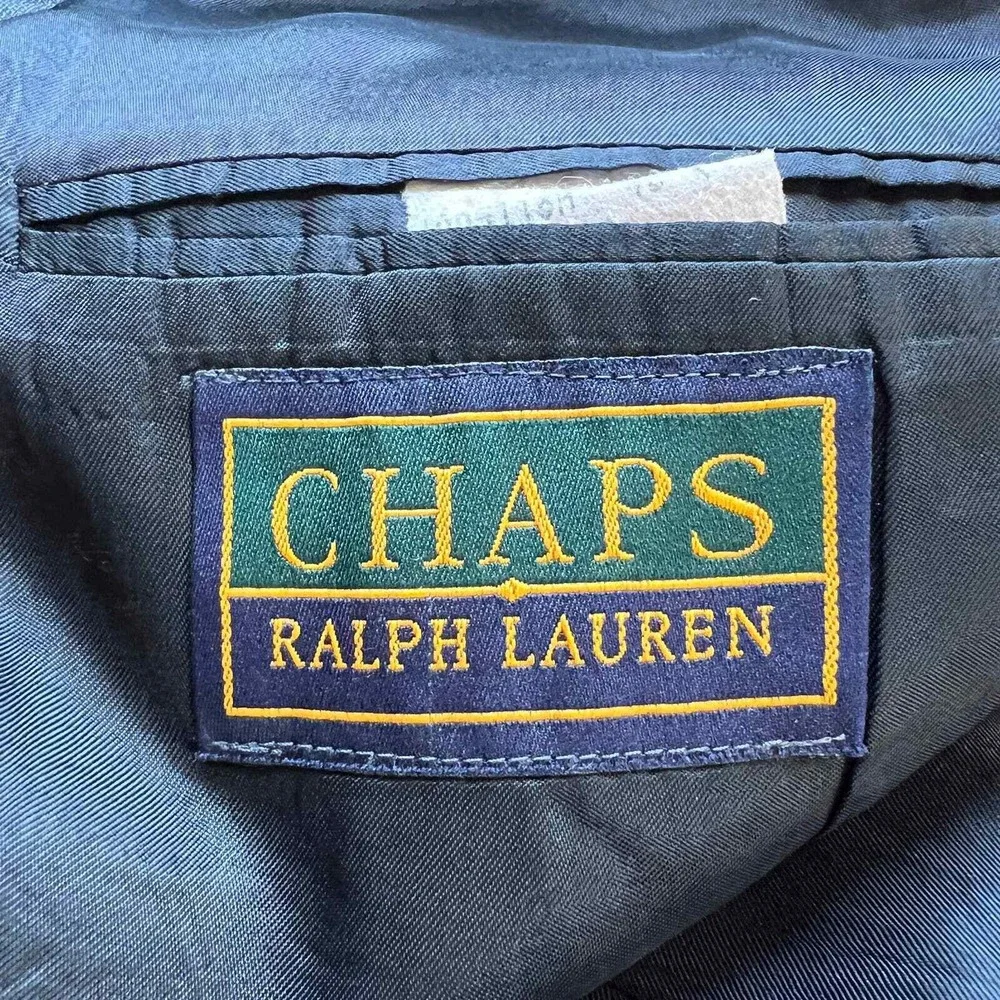 Vintage Chaps Ralph Lauren Men's 43R Two Button Single‎ Vent Plaid Blazer Jacket